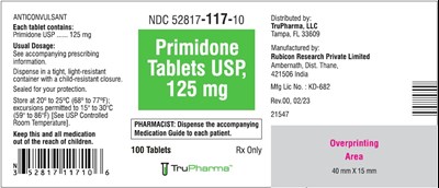 primidone-tablet-usp-125mg-100s -label.jpg image description - primidone tablet usp 125mg 100s label